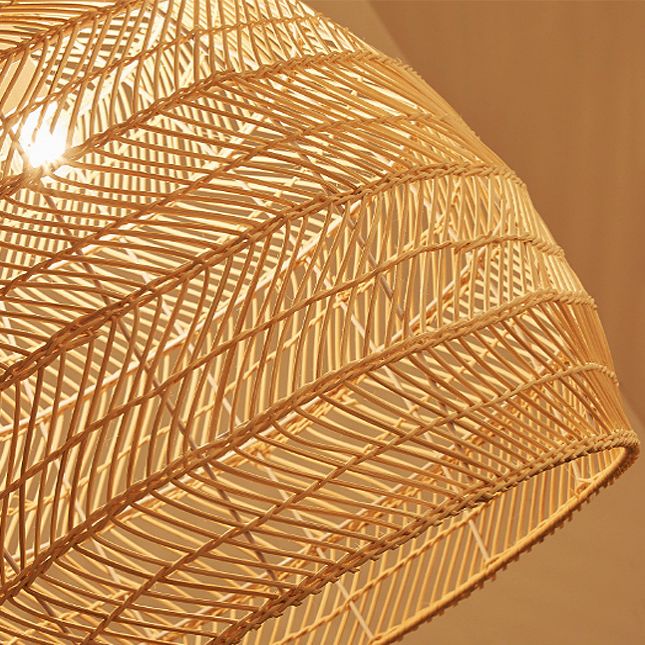 Modern Hand-Woven Suspension Pendant Light Rattan 1 Light Pendant