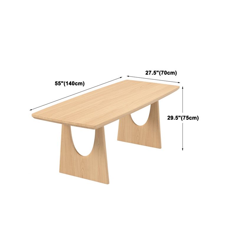 Solid Wood Dining Set 1/2/4/5/7 Pcs Double Pedestal Table with Bench and Chairs