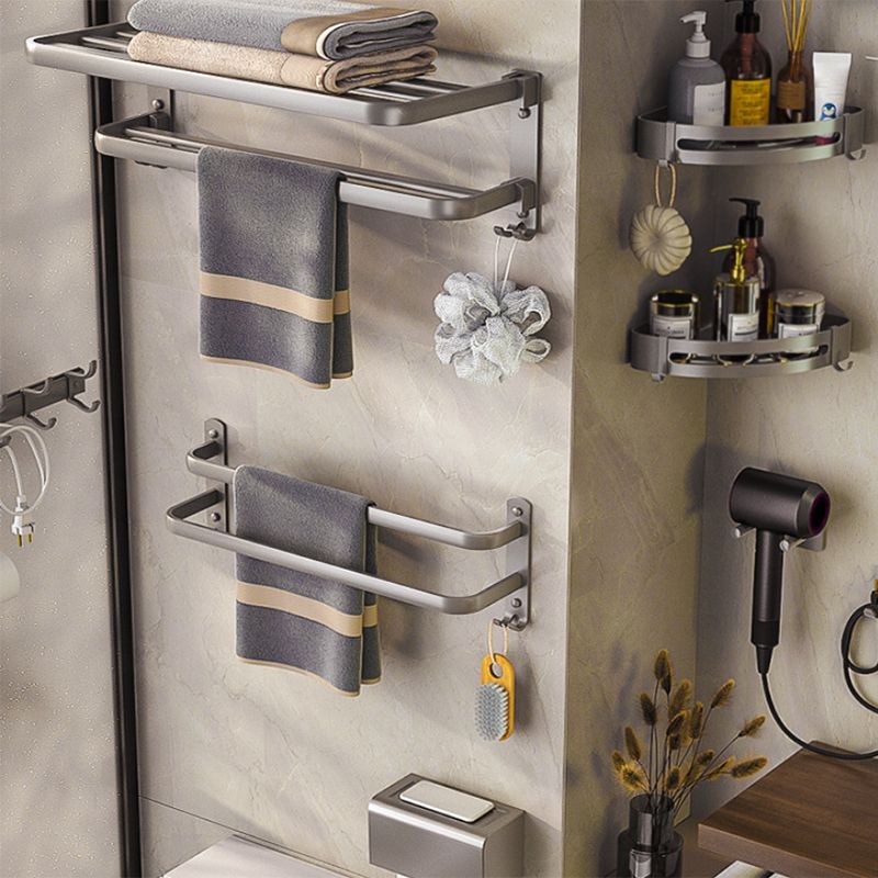 Modern Bath Hardware Set Towel Bar Paper Holder Grey Bathroom Accessory Kit