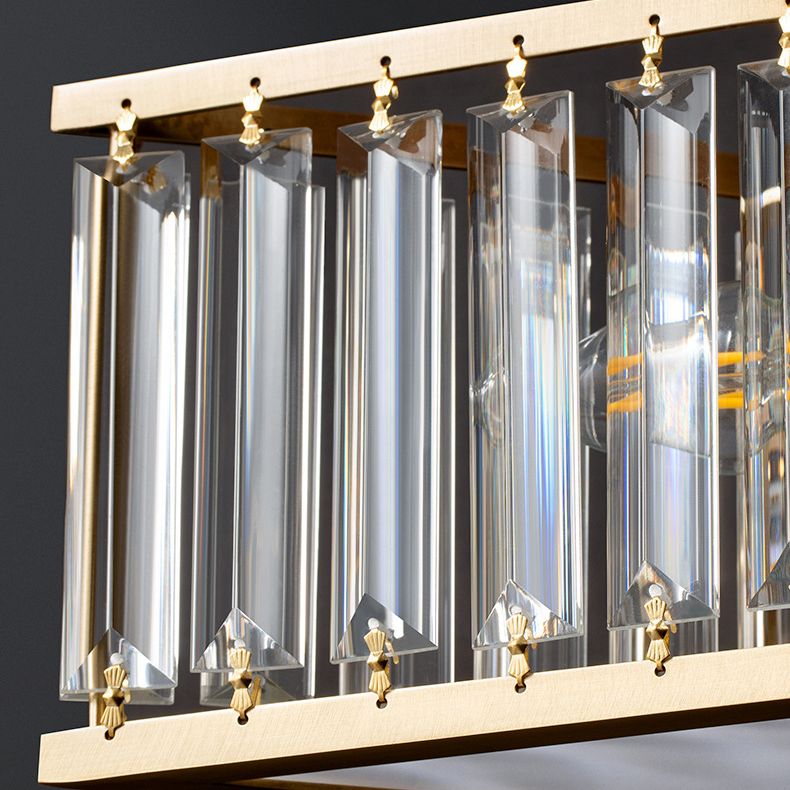 Plafonnier en forme d'étoile dorée, plafonnier à 5 lumières en cuivre de style créatif colonial avec abat-jour en cristal