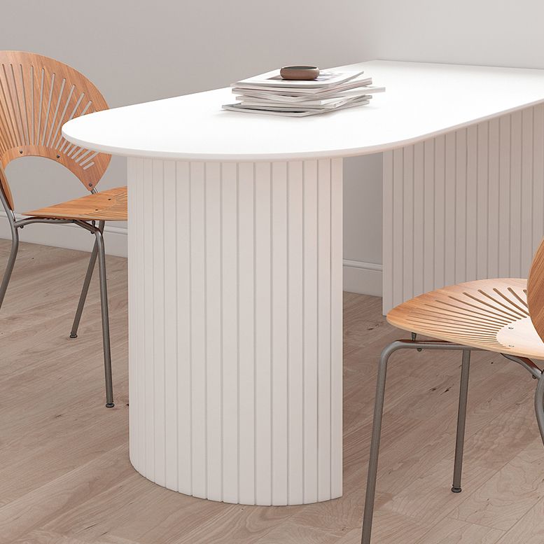 Contemporary Dining Table Pine Solid Wood Table with Double Pedestal for Home Kitchen Dinner