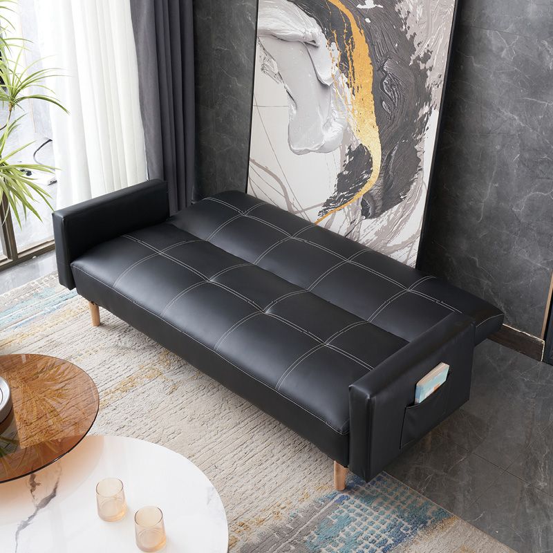 Leather and Wood Sofa Leather Sofa Seating Cushions for Apartment