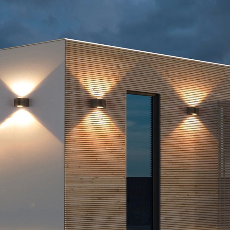 2 Light Geometric LED Wall Light Fixture Aluminum Wall Mounted Fixture in Black