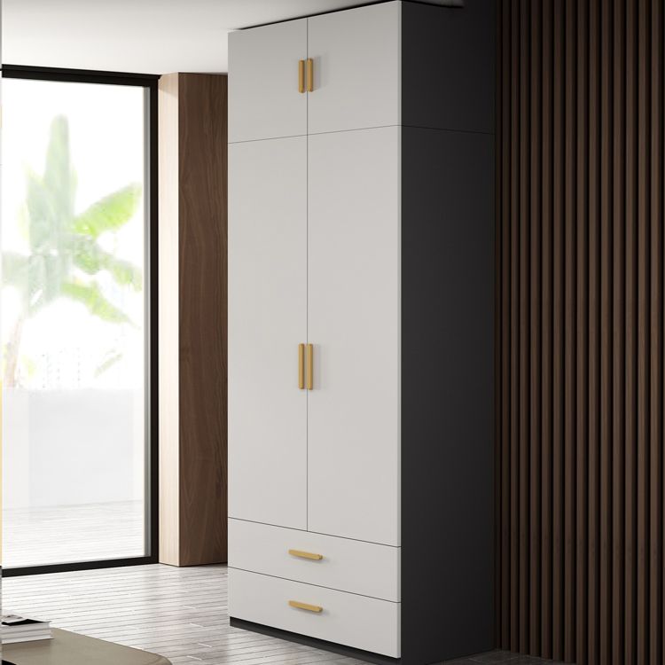 Contemporary Style Wardrobe Armoire Engineered Wood Wardrobe Cabinet for Bedroom