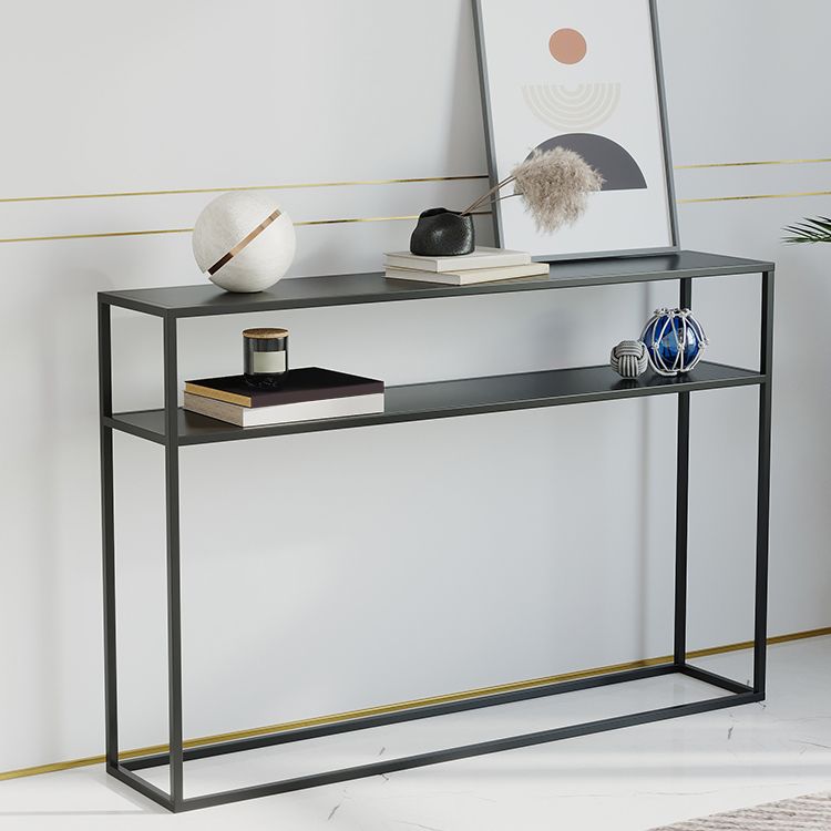 Modern Console Accent Table Antique Finish Console Sofa Table in Metal
