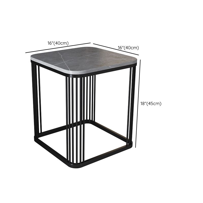 Square Nesting Coffee Table Set Slate Frame Coffee Cocktail Table with Drawer