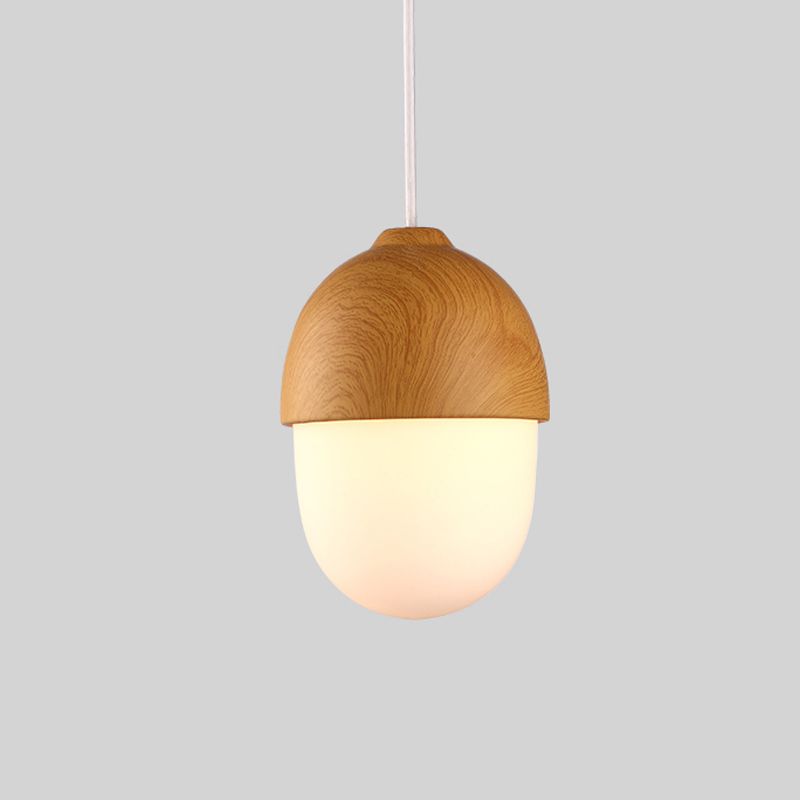 LAMPE DE TRAPLE DE FINE DE BOIS NORDIQUE 1-LIGHT BLANC SUSPENSION SUSPENSION POUR CAFE