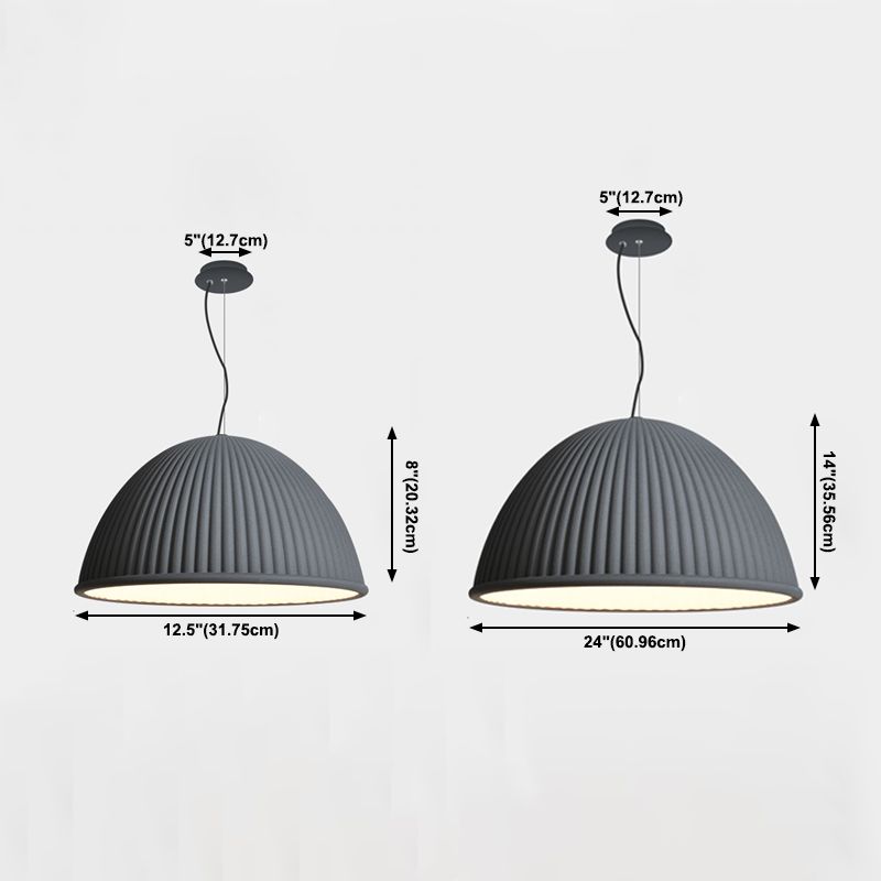 1 Light Bowl Hanging Pendant Modern Macaron Style Resin Hanging Lighting for Living Room