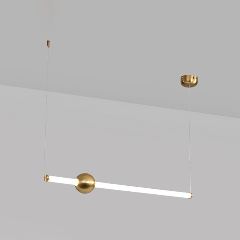Linear LED Chandelier in Contemporary Simplicity Metal Pendant Light for Kitchen