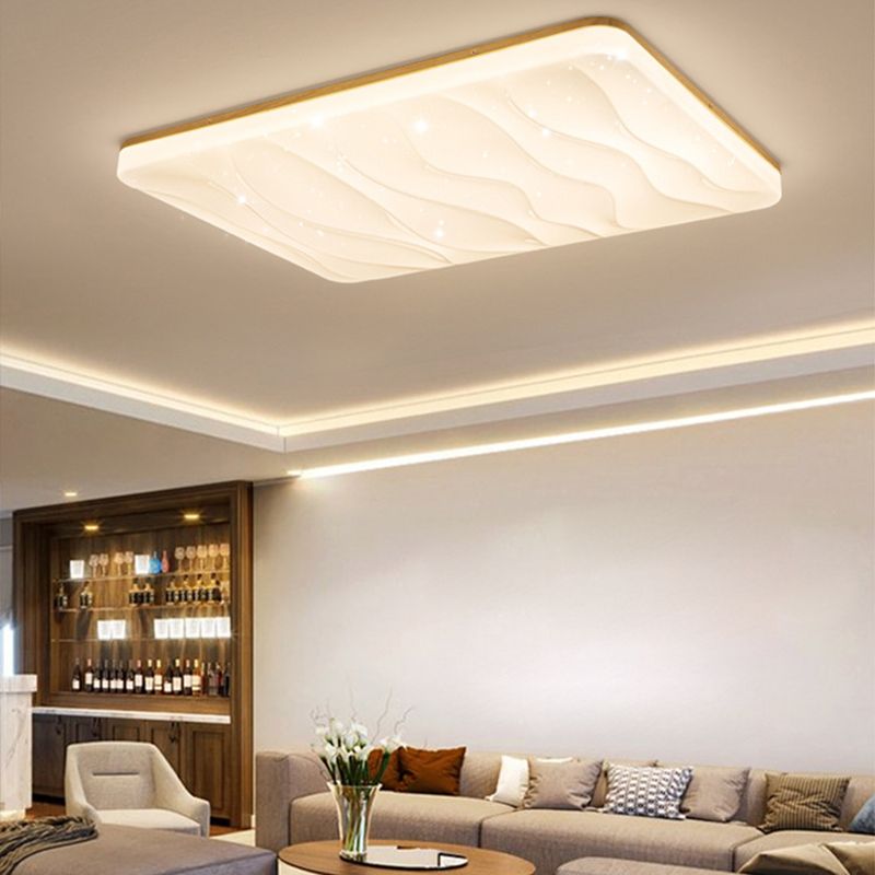 Modern Geometric Flush Mount Wood Flush Mount Light for Bedroom