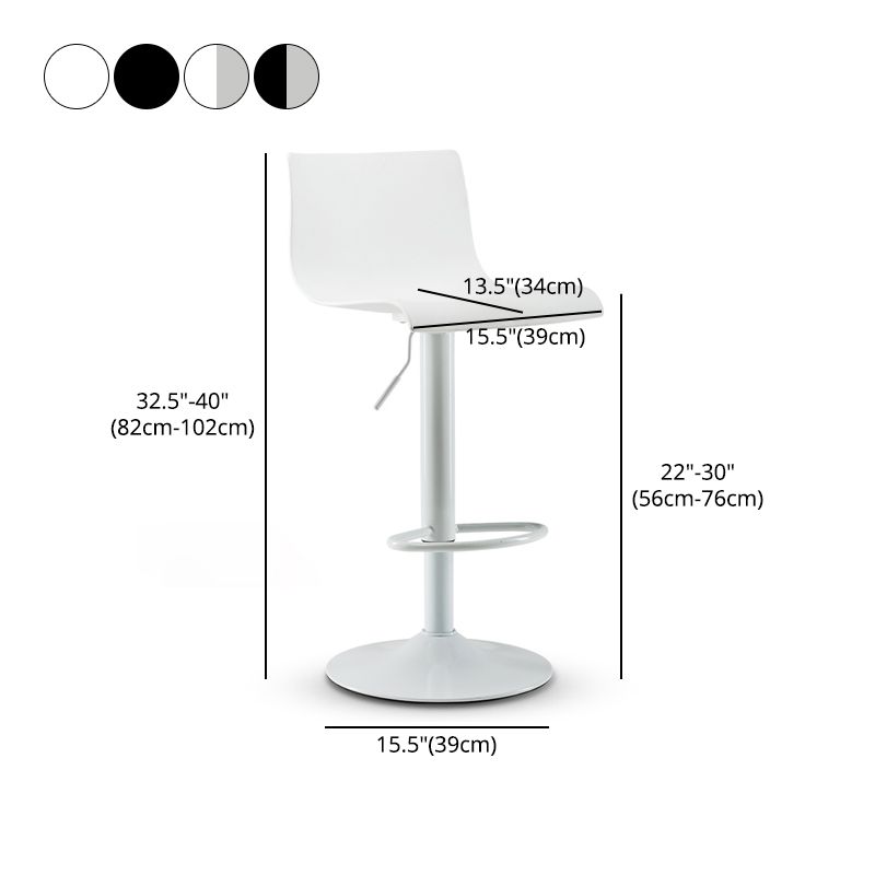 Moderne plastic stoelen Barstool Roterende tillend metalen barkruk voor binnen