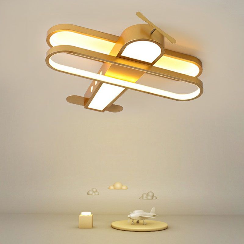 Acrylic Aircraft Flush Ceiling Light Cartoon LED Flush Mount Lighting for Child Room