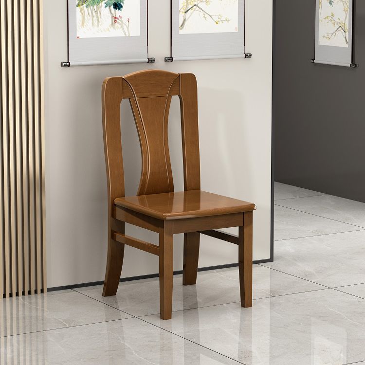 Contemporary Dining Room Rubberwood Slat Back Armless Dining Chair