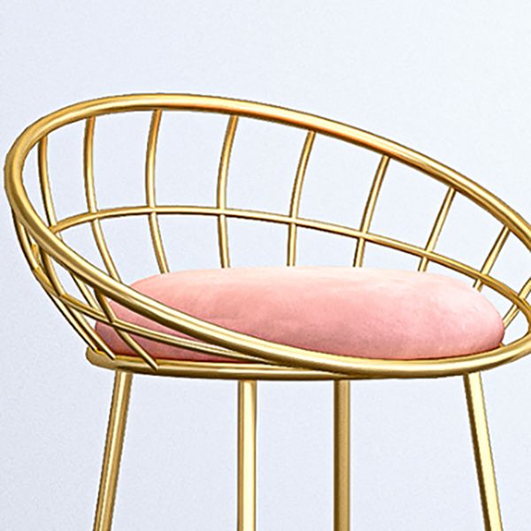 Glam Bucket Upholstered Bar Stools Footrest Low Back Bar and Counter Stool