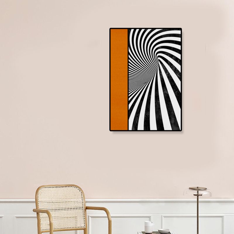 Toile d'art mural géométrique contemporain, décoration murale texturée de couleur foncée pour couloir