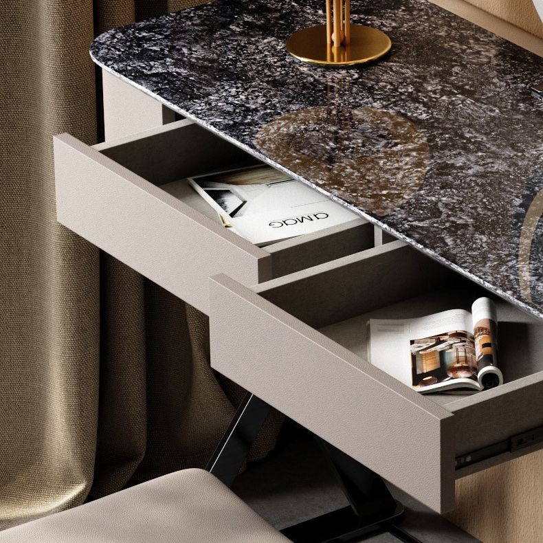 Modernism Stone Top Vanity 29.52" High Vanity Set with Stool