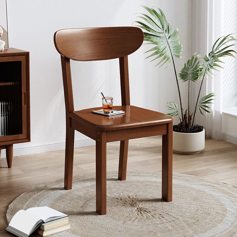 Solid Wood Dining Chair Industrial Style Armless Chair for Dining Room