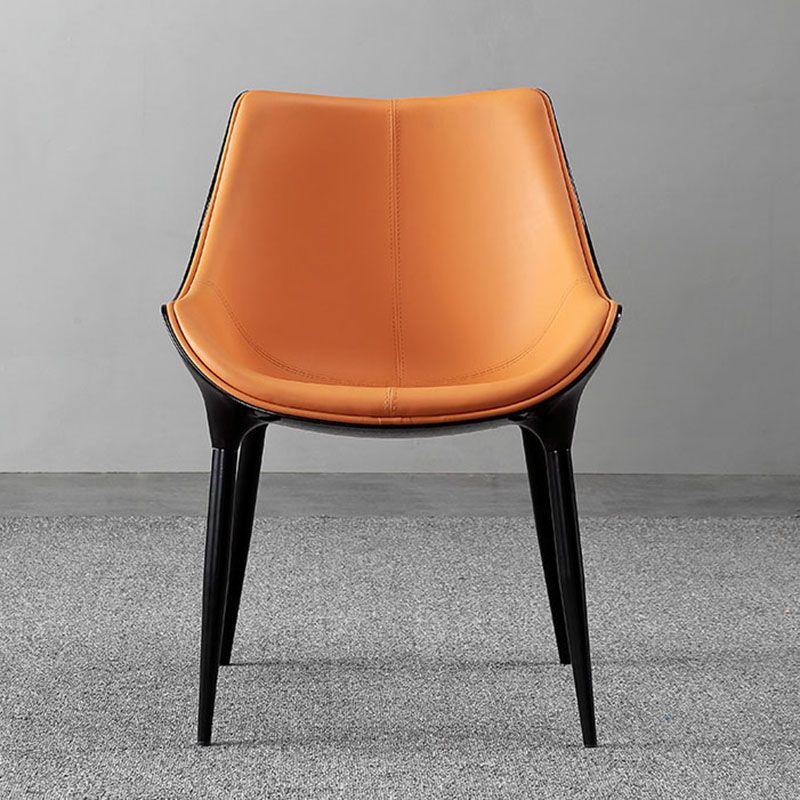 Hedendaagse stijl lederen eetkamerstoelen stoere achterstoelen met achterste arm (set van 2)