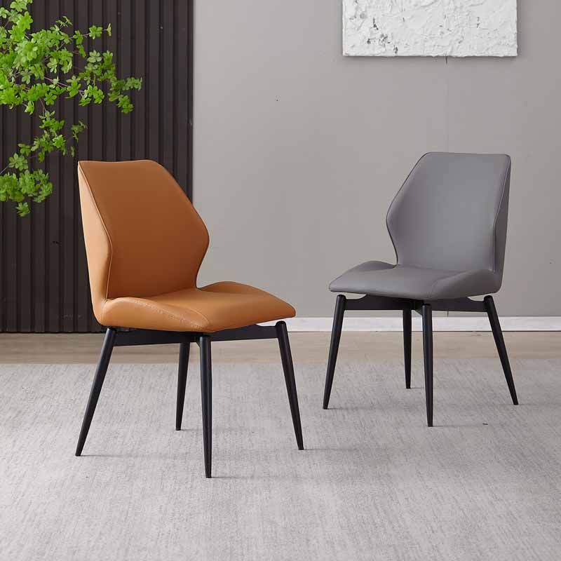 Sillas de comedor de estilo moderno, sillas laterales de metal sin brazos para cocina
