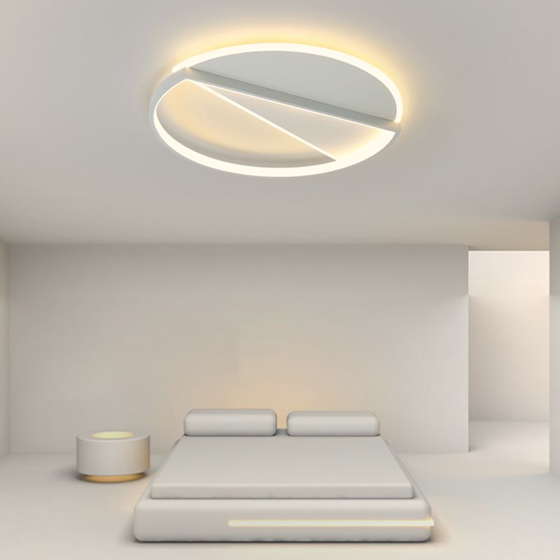 Acrylic Geometric LED Ceiling Fixture in Modern Minimalist Style Lacquered Iron Indoor Flush Mount