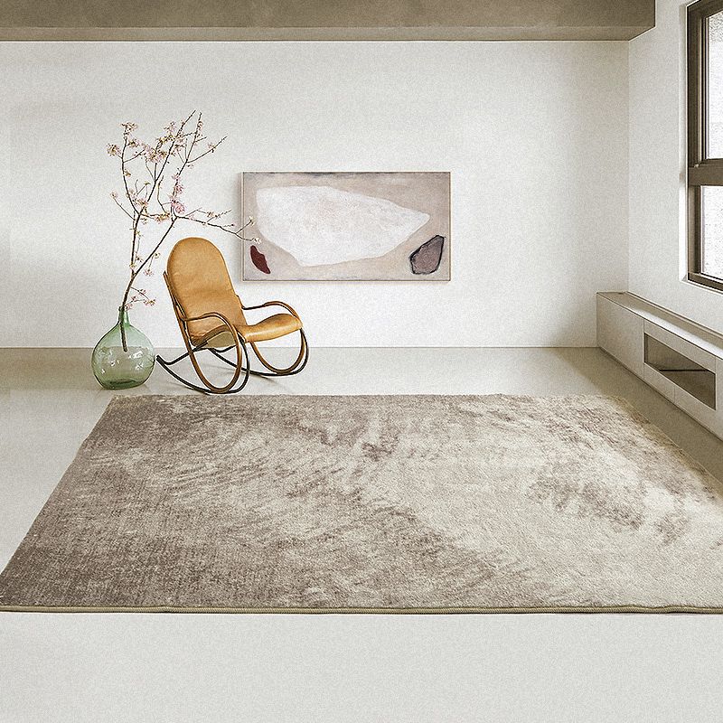 Light Grey Casual Rug Polyester Graphic Rug Non-Slip Backing Rug for Sitting Room