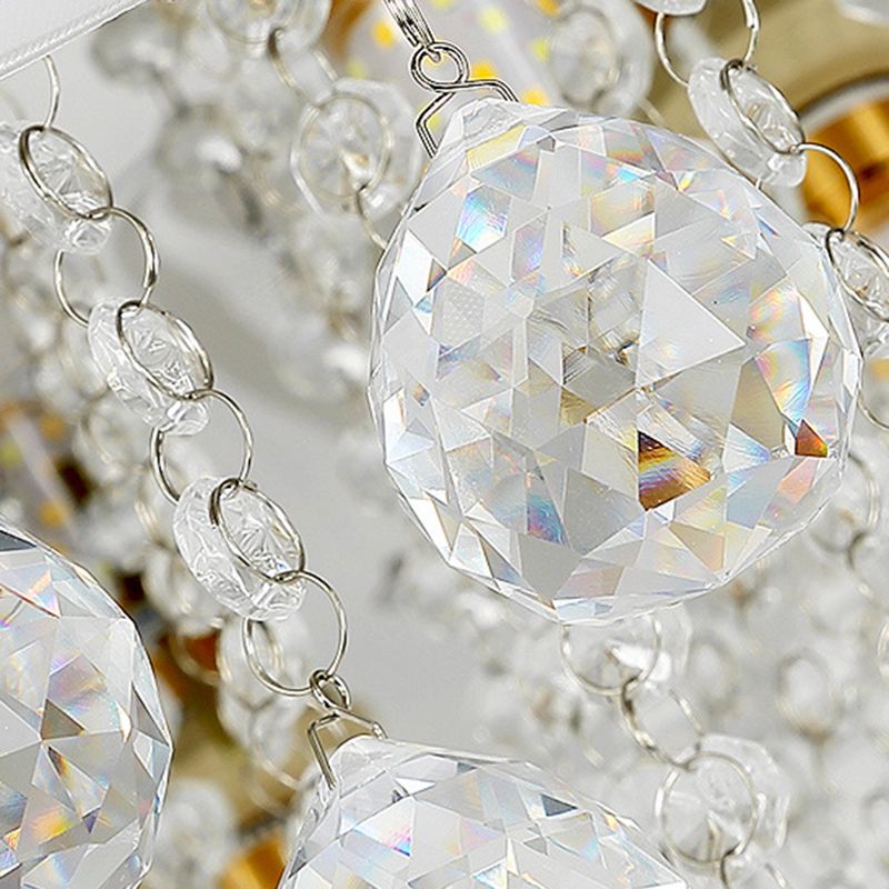 5/8/14-Light Modernism Golden Finish Flush Mount Lighting Round LED Ceiling Light