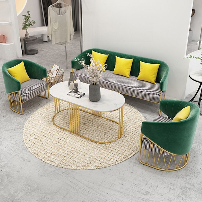 23.62" W x 29.52" H Velvet Tuxedo Arm Sofa Contemporary Standard Sewn Pillow Back Sofa