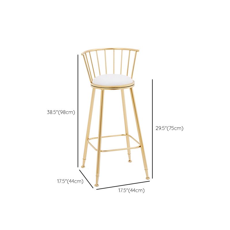 Contemporary Style Metal Armless Bar-stool PU Leather Counter Bar Stool for Kitchen