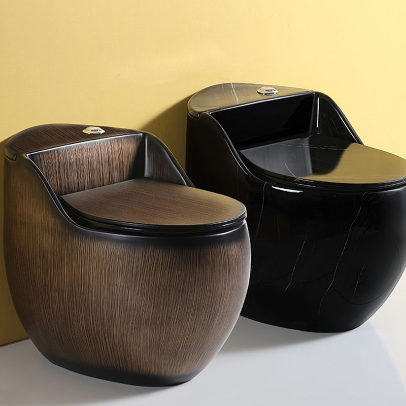 Contemporary Skirted Siphon Jet Toilet Bowl One Piece Urine Toilet with Seat