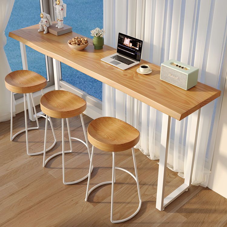 Industrial Rectangle Bar Table Set 1/4 Pcs Solid Wood Bar Table and Bar Stool