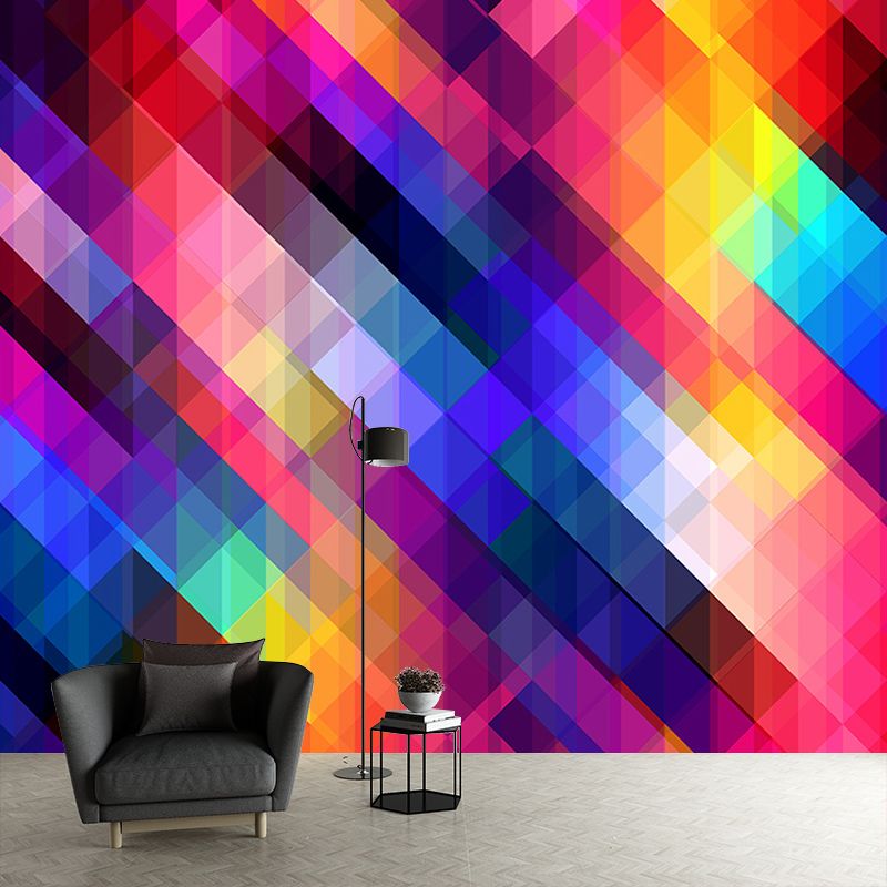 Contemporary Geometric Wallpaper Illustration Stain Resistant Wall Mural