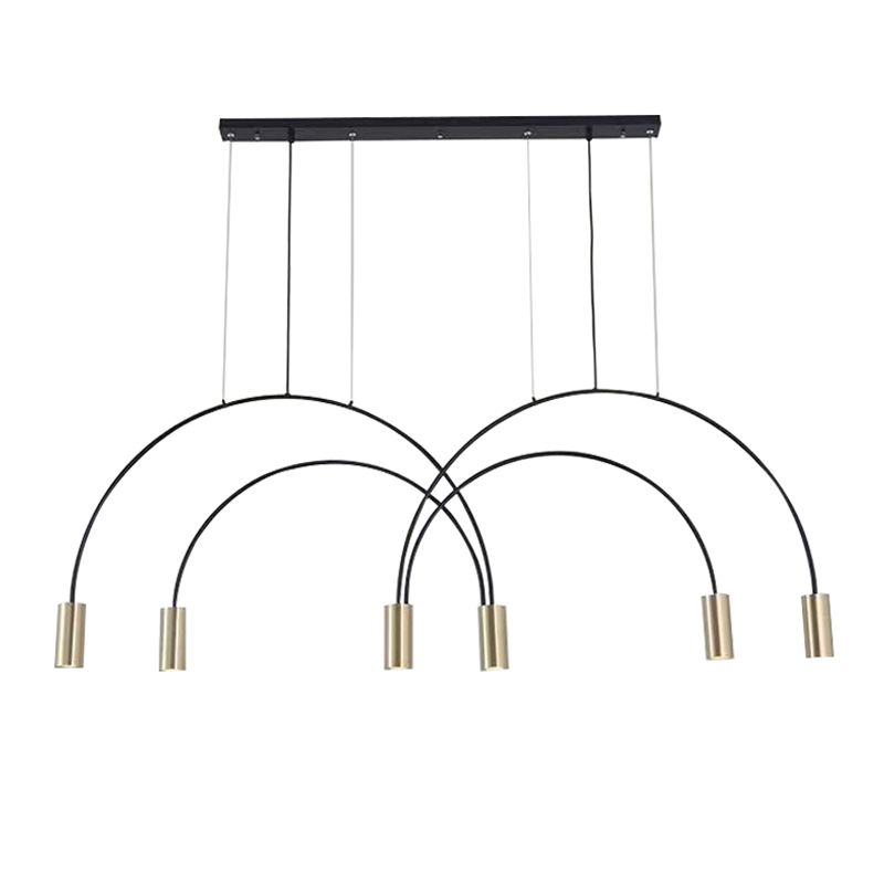 Contemporary Style Cylinder Island Lighting Ideas Metal 6 Light Island Pendant Lights