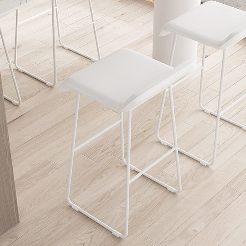 Contemporary Metal Legs PU Leather Indoor Barstool with Cushion