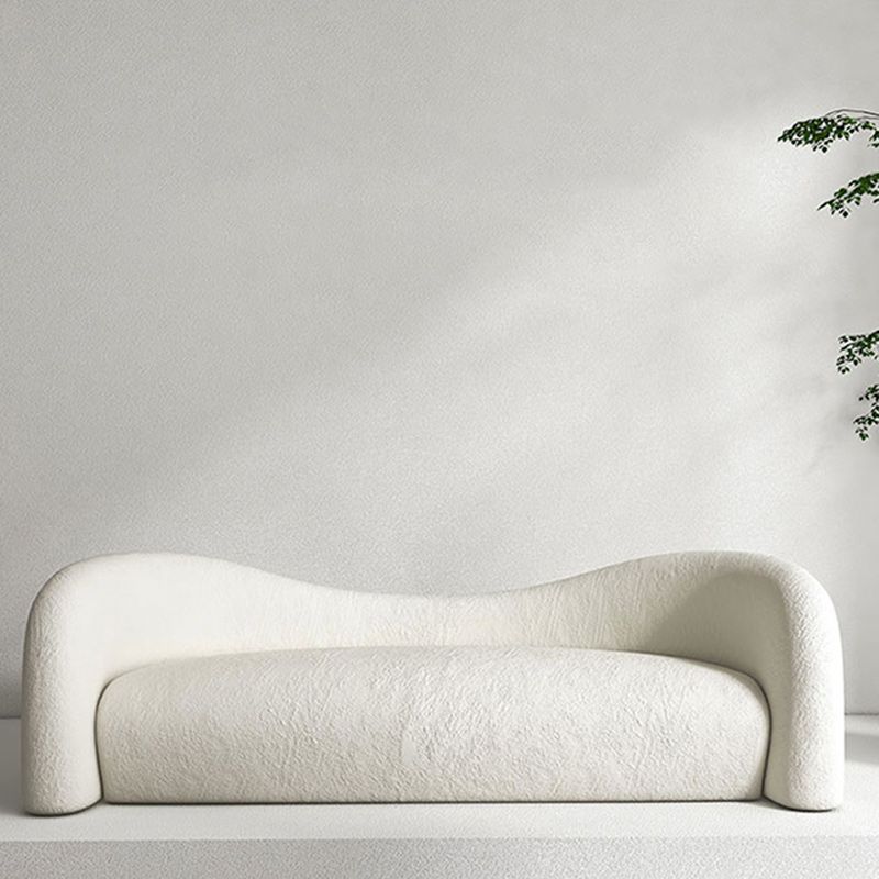 Contemporary Wool Curved Sofa Modern Sloped Arm Sofa for Living Room