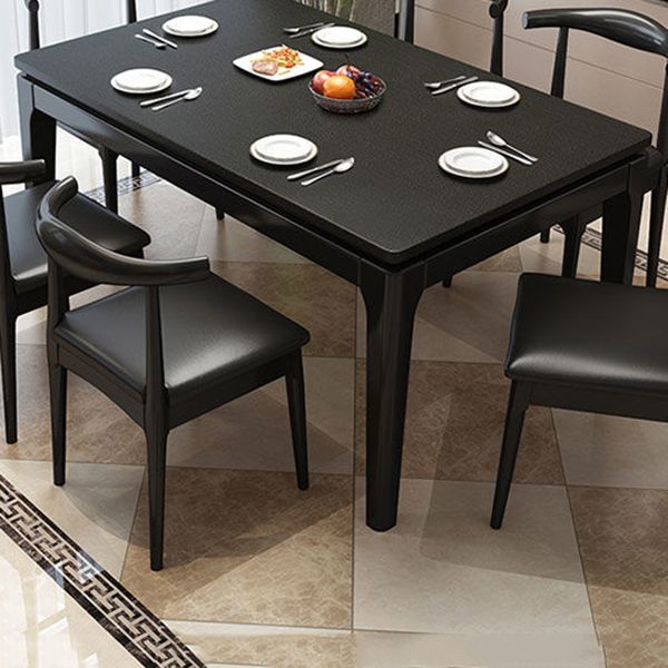 Simplicity Rectangle Dining Site Table Stone Dining Room Collection with 4 Legs