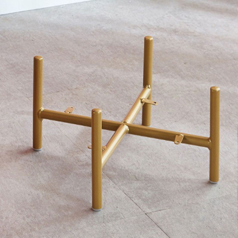 Glam Pouf Ottoman Velvet Upholstered Solid Color Square Ottoman with Metal Legs