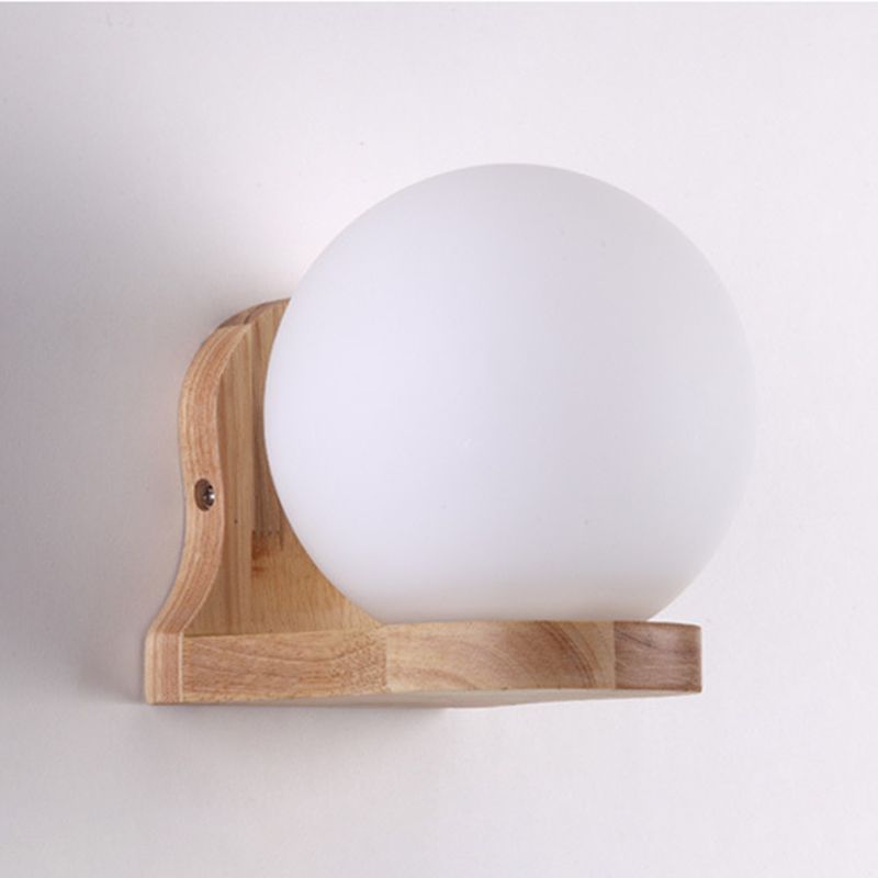 Gamique en verre blanc et en bois moderne un luminaire mural mural pour le salon