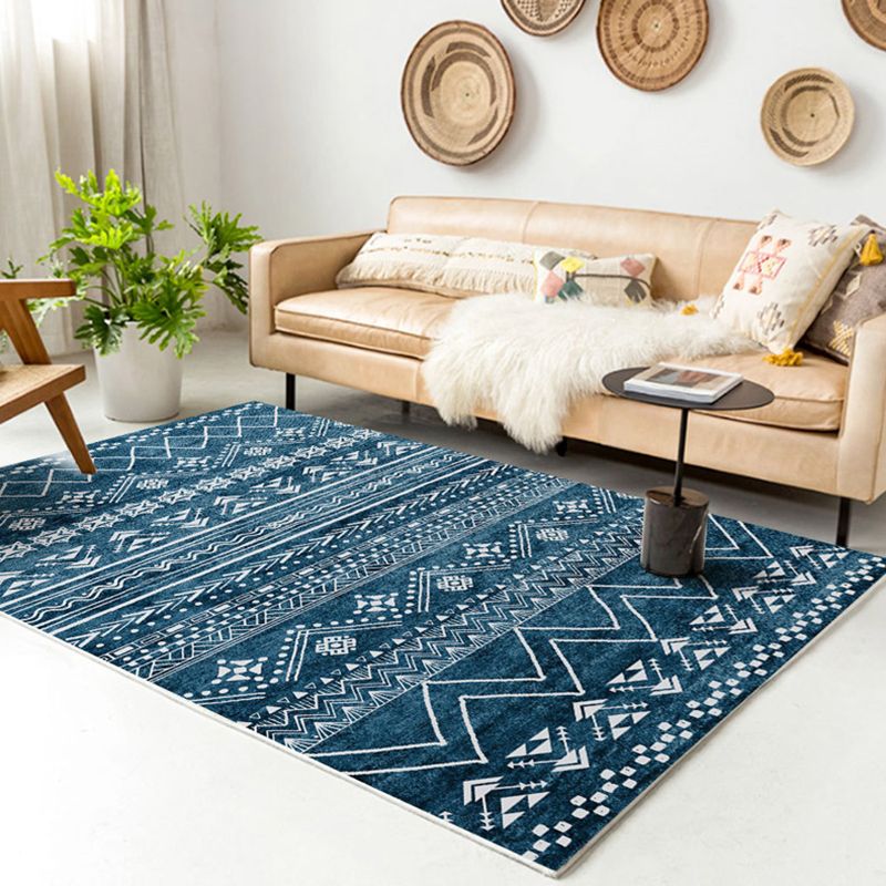 Multicolor Boho Intérieur Rapis Polyester Symboles tribaux Tapis Tache Risqueur intérieur résistant pour le salon