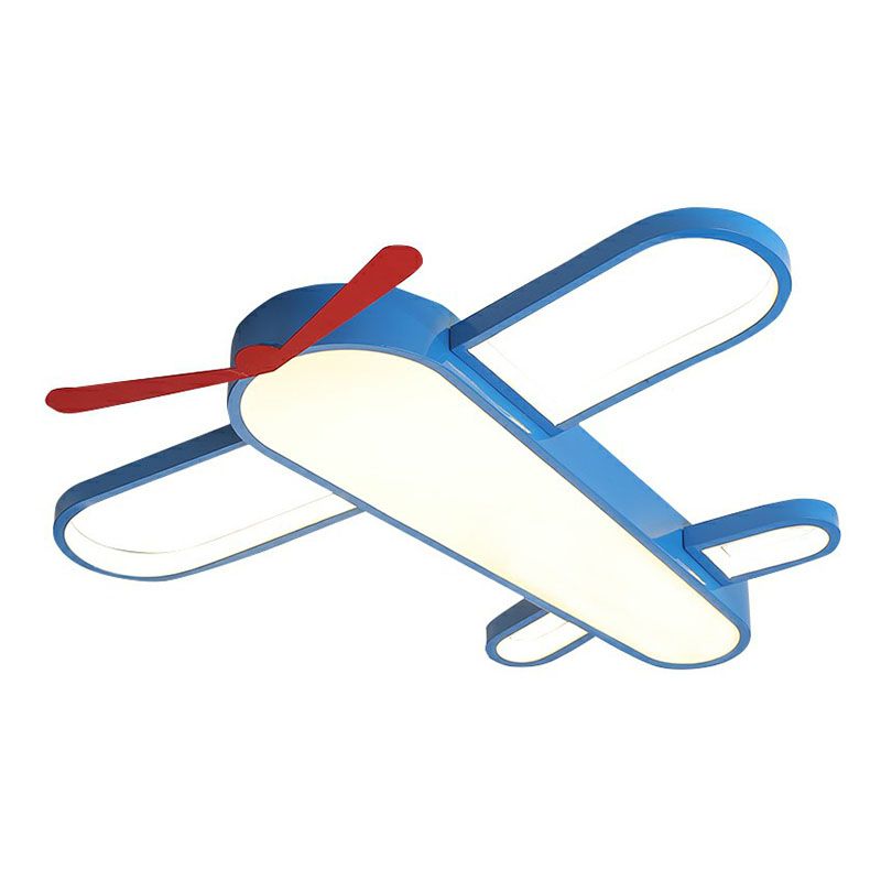 Flugzeug-Schlafzimmer Flush Mount Beleuchtung Acryl Kinder Stil LED-Unterputz-Halterung in Blau