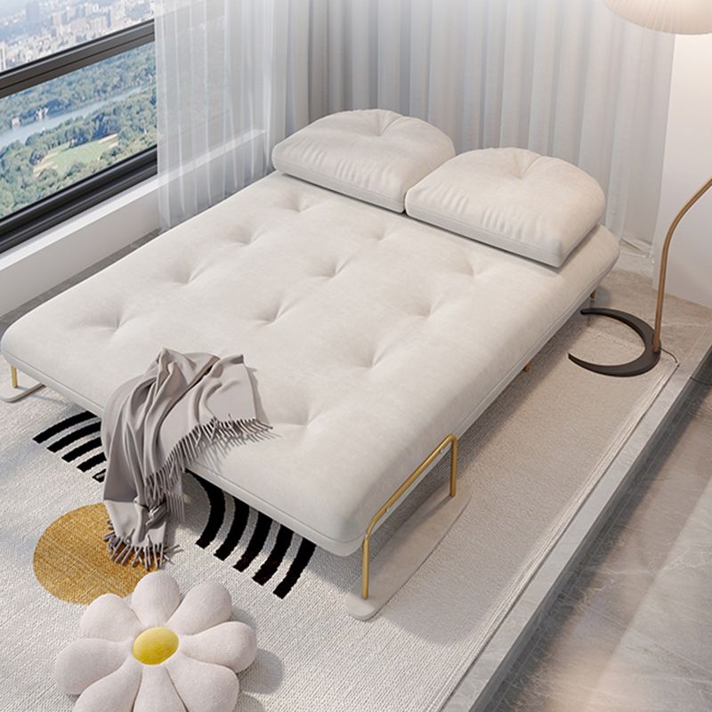 Tufted Glam Convertible Sofa Full/Queen-size Upholstered Loveseat with 2 Pillows