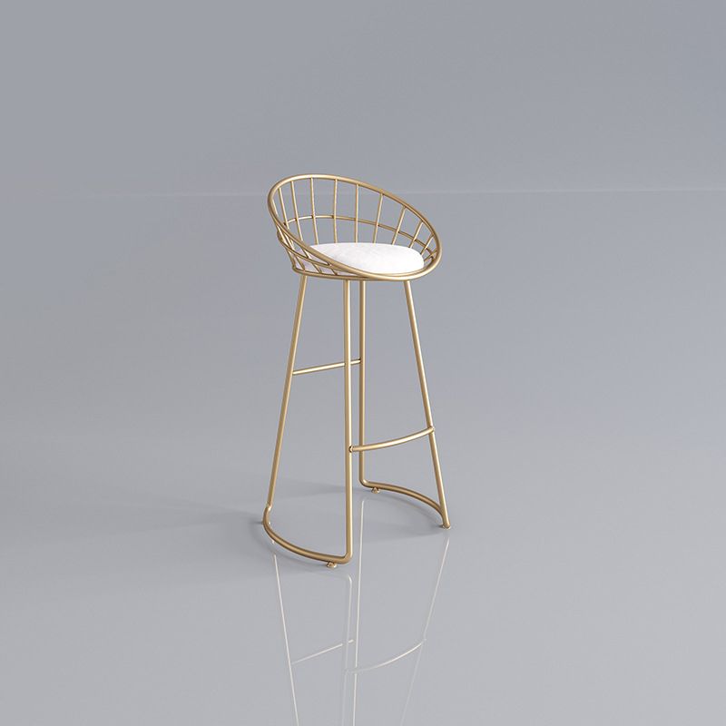 Modern Upholstered Counter Stool Bar-height Low Back Bar Stool with Footrest