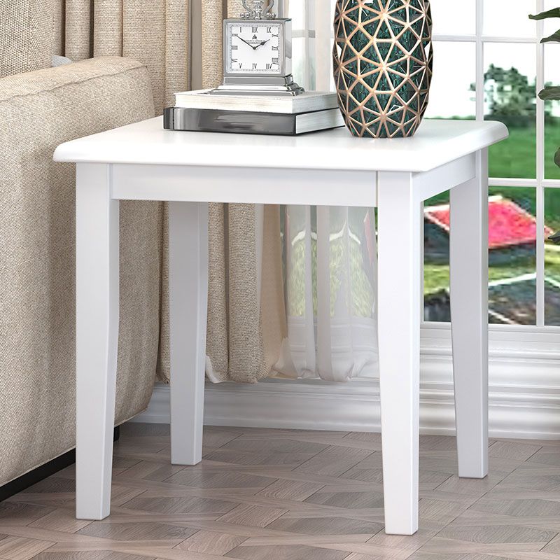 Solid Wood Square Top Side Table 23.6" Tall 4 Legs End Table