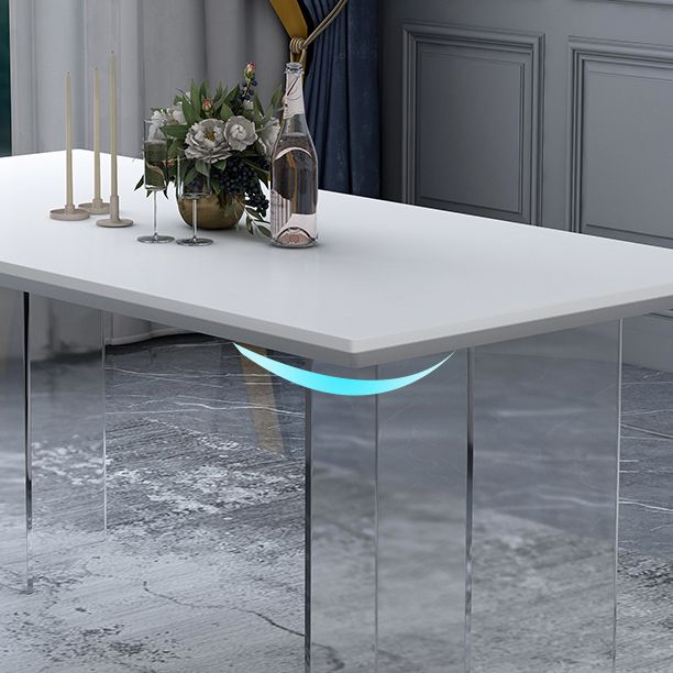 Modern 1/4/5 Pieces Dining Set Rectangular Acrylic Double Pedestal Dinette Set