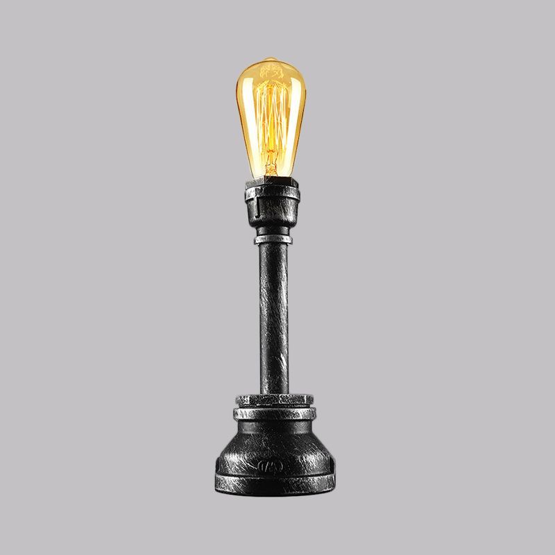 1 Light Exposed Table Lighting Industrial Style Copper / Antique Black Metal Table Lampe avec conception de tuyaux pour restaurant