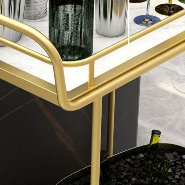 29.92"H Rolling Modern Prep Table Marble Rectangular Prep Table for Home Use