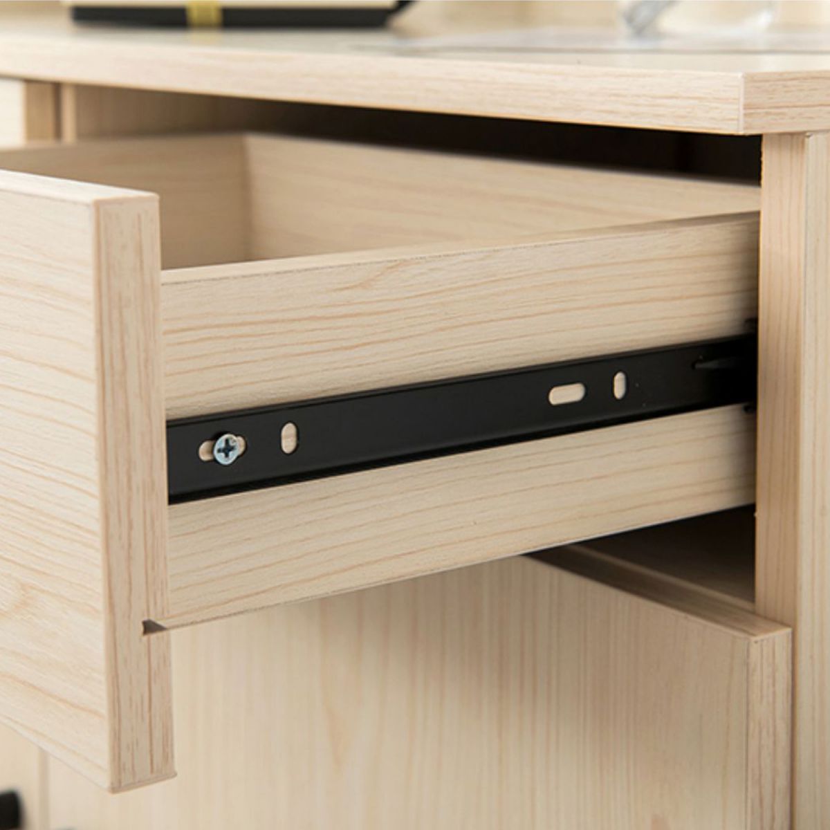 35.4" Tall 2 - Door and 2 - Drawer Accent Cabinet Faux Wood Storage Cabinet