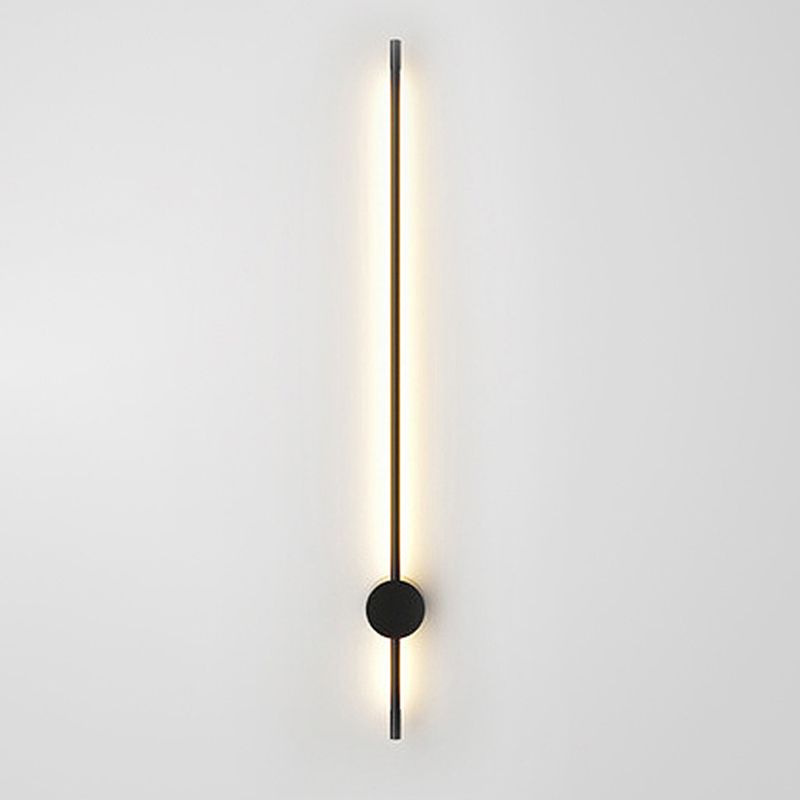 Aluminum Linear Wall Lights Modern Nordic Style 1 Head Wall Mount Fixture in Black for Bedroom