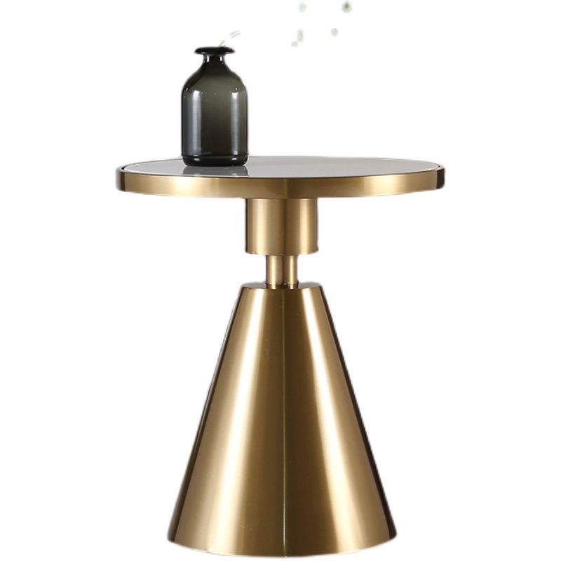 Modern Marble Round Sofa Side Accent Table Metal Side End Table