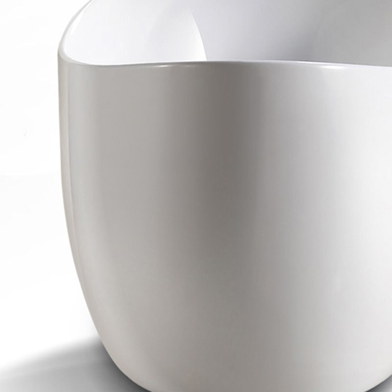 Modern White Ellipse Acrylic Bathtub Freestand Soaking Bathtub with Drain Bath Tub