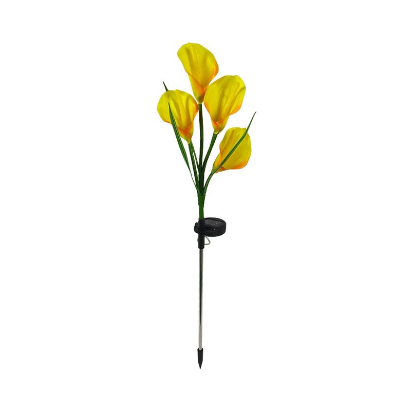 Calla Lily Backyard Solar Ground Lighting Plastic 4 Heads Artistic LED Landscape Light